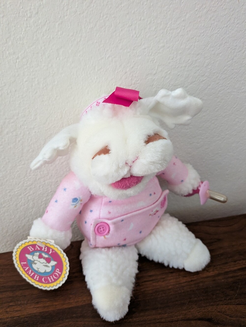1990 Vintage Shari Lewis 12" Baby Lamb Chop Plush Hand Puppet Pink NWT - Picture 10 of 12